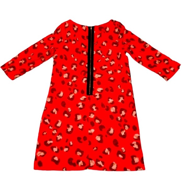 THE LIMITED Red Animal Print 3/4 Sleeve Shift Dress size L - Picture 4 of 14